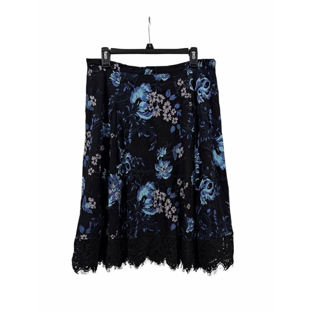Sachin & Babi Embroidered Floral Lace Skirt Women’s 12 Dark Romantic Pockets